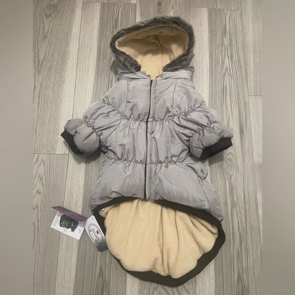 Pet Life ® Classic Metallic Fashion 3M Insulated Dog Coat Parka Removable Hood
